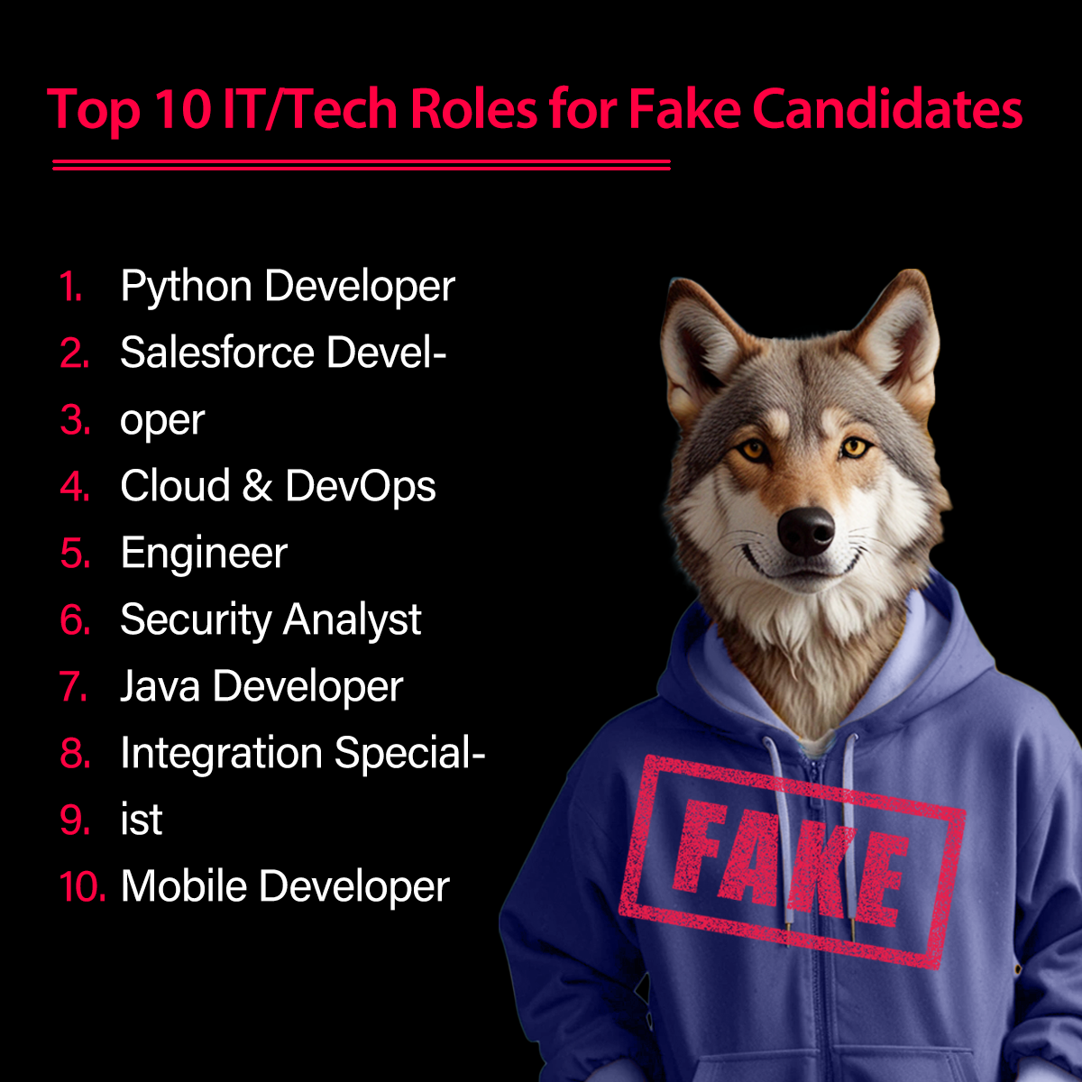 top 10 IT jobs for fake candidates